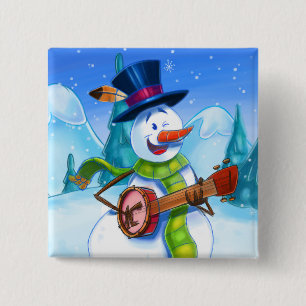 Bóton Quadrado 5.08cm botão de desenho animado bonitinho com guitarra t