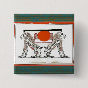 Bóton Quadrado 5.08cm Botão de deuses egípcios