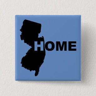 Bóton Quadrado 5.08cm Botão de Distintivo de New Jersey Casa Longe do Es