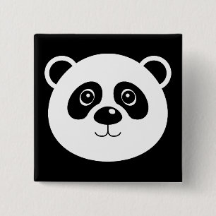 Bóton Quadrado 5.08cm Botão de Distintivo de Urso Panda