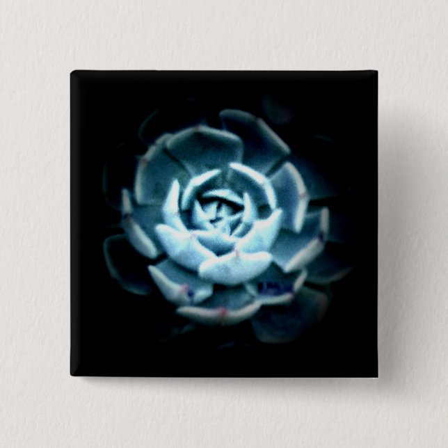 Bóton Quadrado 5.08cm Botão de Echeveria 2 do planeta (Frente)