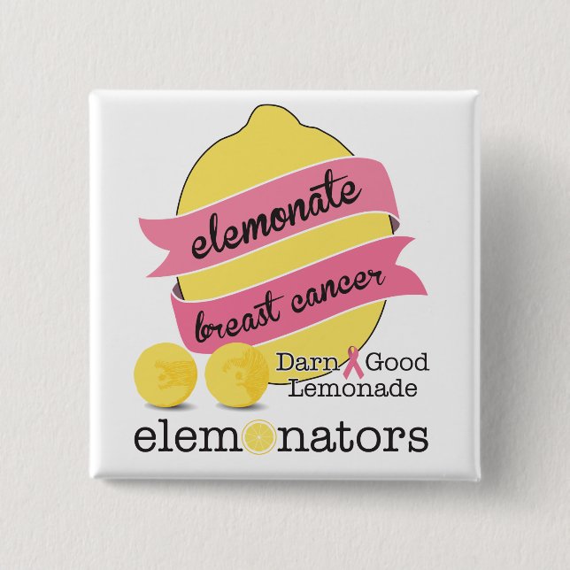 Bóton Quadrado 5.08cm Botão de Elemonators (Frente)