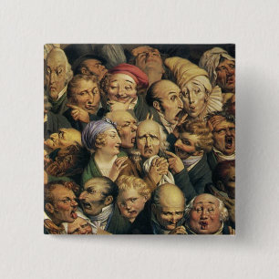 Bóton Quadrado 5.08cm Botão de Expressões de Daumier