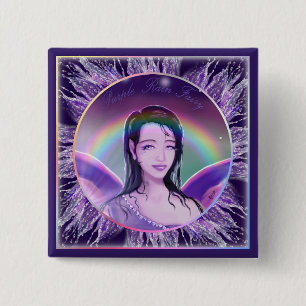 Bóton Quadrado 5.08cm Botão de fada Purple Rain