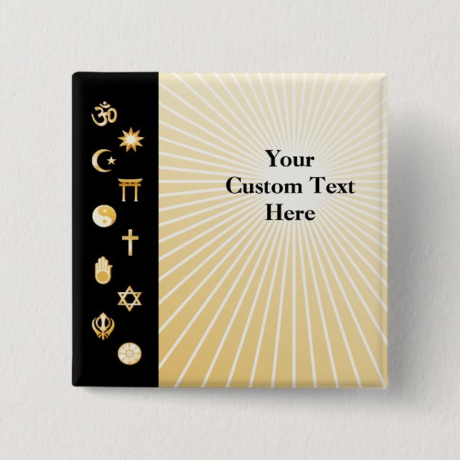 Bóton Quadrado 5.08cm Botão de Fé Internacional (Frente)