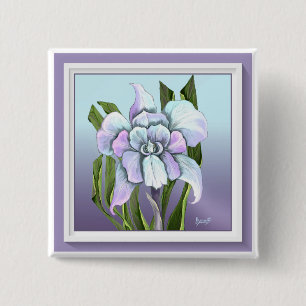 Bóton Quadrado 5.08cm Botão de flor de Smeraldo