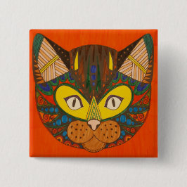 Bóton Quadrado 5.08cm Botão de Gato