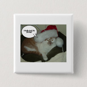 Bóton Quadrado 5.08cm Botão de Gato de Gato de Laranja de Natal