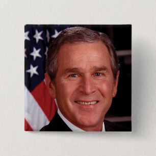 Bóton Quadrado 5.08cm Botão de George W Bush