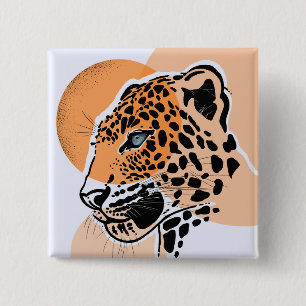 Bóton Quadrado 5.08cm Botão de Impressão Leopardo para Bolsas, Jaquetas