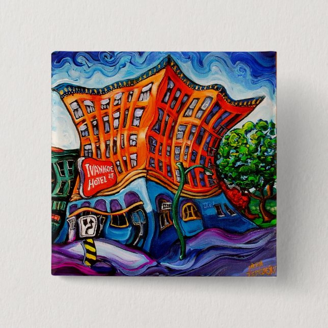 Bóton Quadrado 5.08cm Botão de Ivanhoe (Frente)