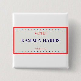Bóton Quadrado 5.08cm Botão de Kamala Harris ao quadrado
