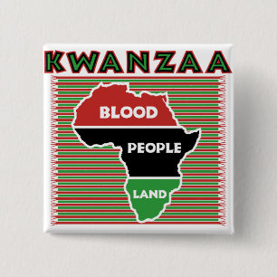 Bóton Quadrado 5.08cm Botão de Kwanzaa