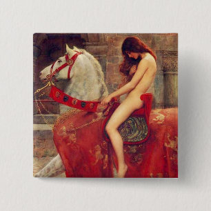 Bóton Quadrado 5.08cm Botão de Lady Godiva