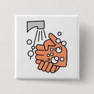 Bóton Quadrado 5.08cm Botão de lavagem da mão