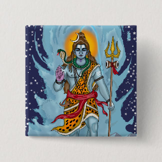 Bóton Quadrado 5.08cm Botão de Lord Shiva