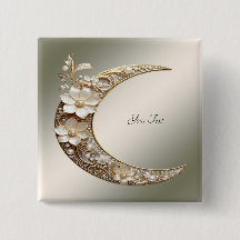 Botão de Moldura de Lua Crescente Decorativa