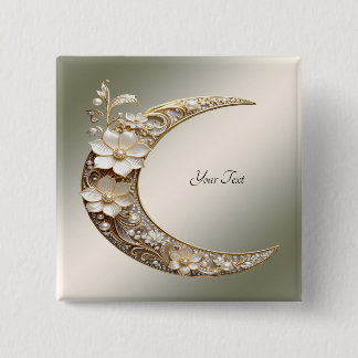 Bóton Quadrado 5.08cm Botão de Moldura de Lua Crescente Decorativa