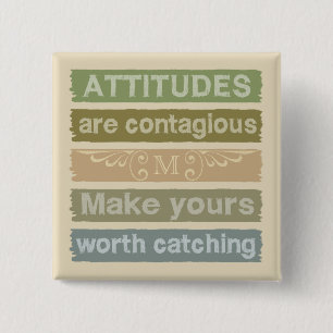 Bóton Quadrado 5.08cm Botão de motivação do monograma personalizado ATTI