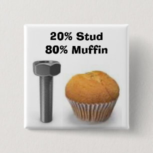 Bóton Quadrado 5.08cm Botão de Muffin Enrolado