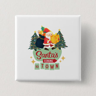 Bóton Quadrado 5.08cm Botão de Natal