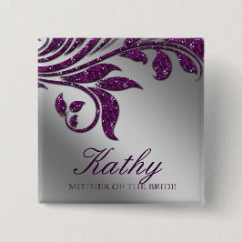 Bóton Quadrado 5.08cm Botão de Nome de etiqueta de Casamento Folha de Pr