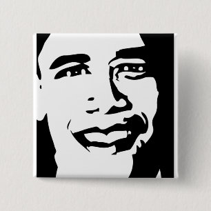 BÓTON QUADRADO 5.08CM BOTÃO DE OBAMA