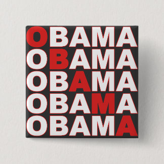 Bóton Quadrado 5.08cm Botão de Obama Obama