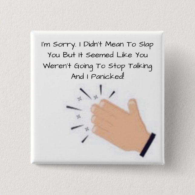 Bóton Quadrado 5.08cm Botão de Pânico (Frente)