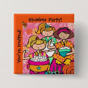 Bóton Quadrado 5.08cm Botão de Partido do Slumber Personalizado