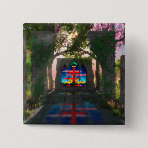 Bóton Quadrado 5.08cm Botão de Páscoa da luz Eterna