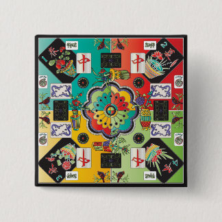Bóton Quadrado 5.08cm Botão de Peças de Mahjong