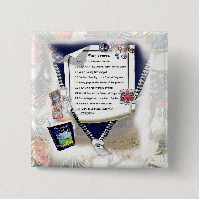 Bóton Quadrado 5.08cm Botão de perdão (Frente)