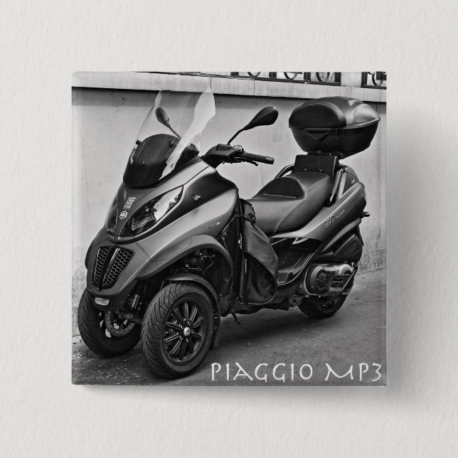 Bóton Quadrado 5.08cm Botão de Piaggio MP3 (Frente)