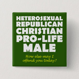 Bóton Quadrado 5.08cm Botão de Pin de Cristão Republicano Ofensivo