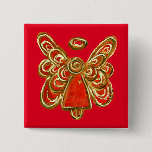Bóton Quadrado 5.08cm Botão de Pin Personalizado de Arte Angel Red Guard