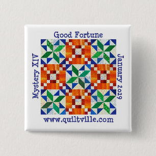 Bóton Quadrado 5.08cm Botão de Pinback da boa fortuna