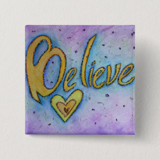 Bóton Quadrado 5.08cm Botão de pino de pintura de pintura de texto do co