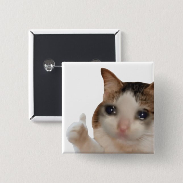 Bóton Quadrado 5.08cm Botão de Pino do Meme Cat (Frente & Verso)
