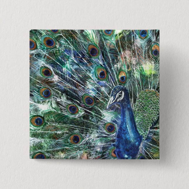 Bóton Quadrado 5.08cm Botão de PMACarlsonJeweled (Frente)