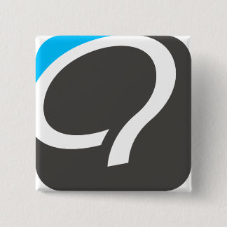 Bóton Quadrado 5.08cm Botão de Q - azul
