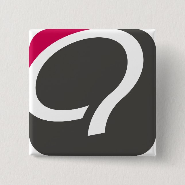 Bóton Quadrado 5.08cm Botão de Q - framboesa (Frente)