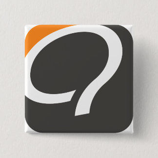 Bóton Quadrado 5.08cm Botão de Q - laranja