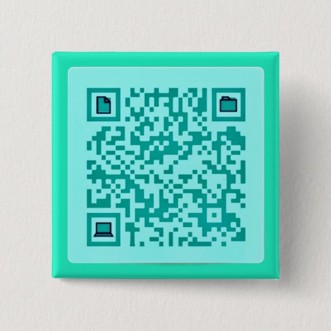 Bóton Quadrado 5.08cm Botão de QR Code www.dieteticwellness.org  (Frente)