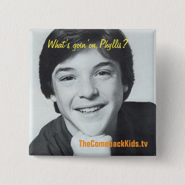 Bóton Quadrado 5.08cm Botão de Richie (Frente)