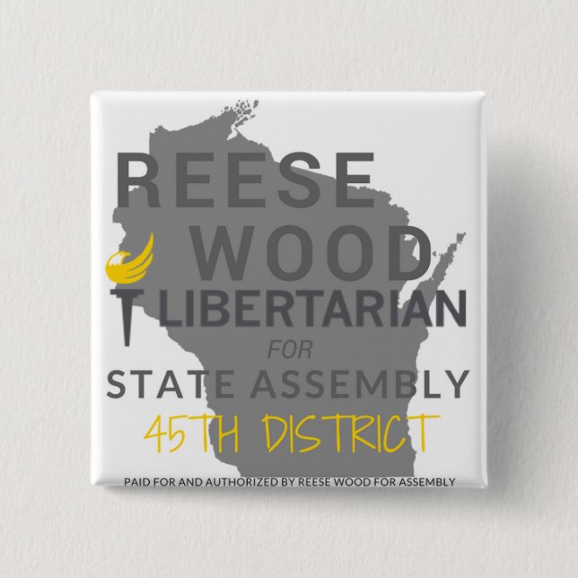 Bóton Quadrado 5.08cm Botão de RW4WIA (Frente)