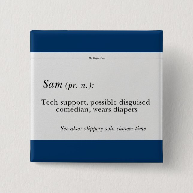 Bóton Quadrado 5.08cm Botão de Sam do monitor (Frente)