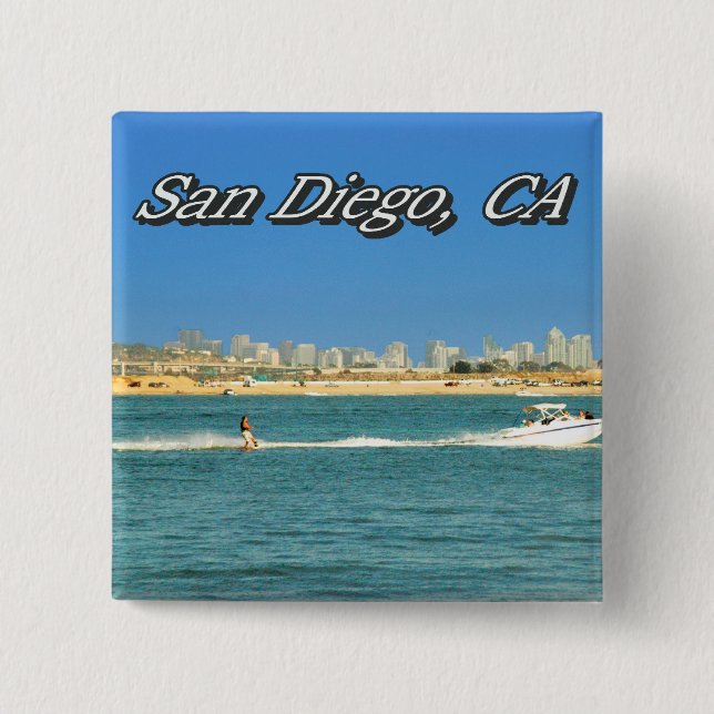 Bóton Quadrado 5.08cm Botão de San Diego (Frente)