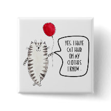 Botão de Sensibilização Engraçado do Cabelo de Gat