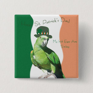 Bóton Quadrado 5.08cm Botão de Sorriso de Olhos Irlandeses